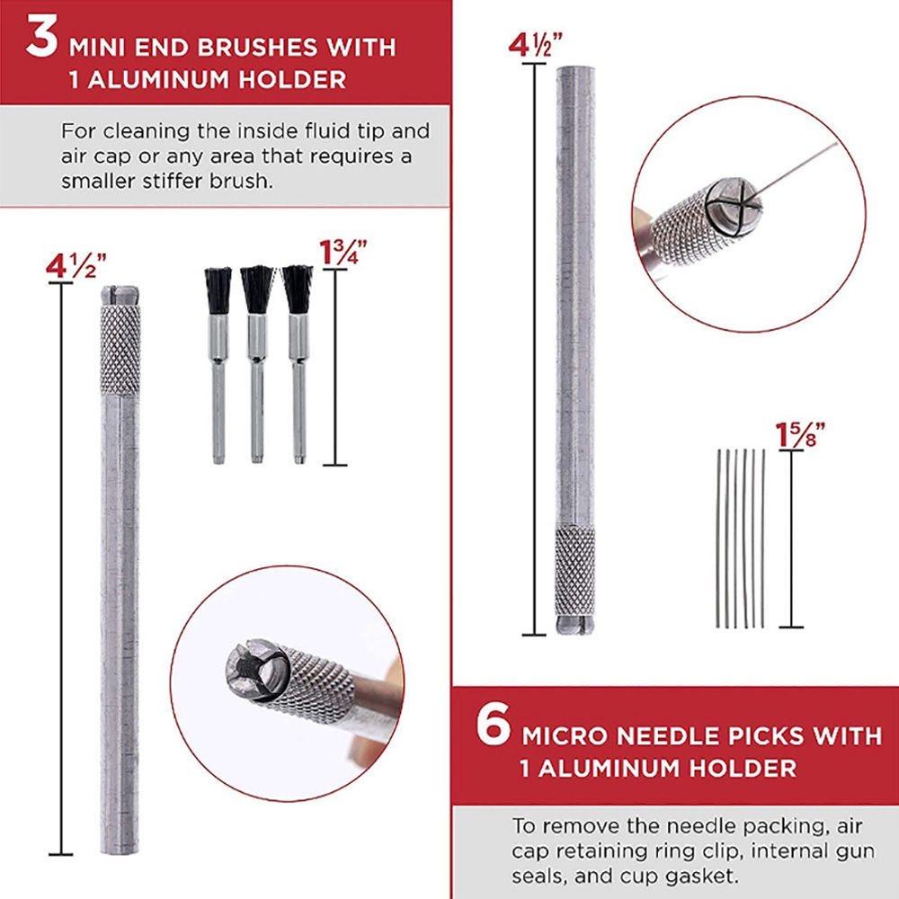 Pneumatic Spray Gun Cleaning Set Cleaning Brush 22Pcs Maintenance Tool Kit Brush Cleaning Oil Professional Kit