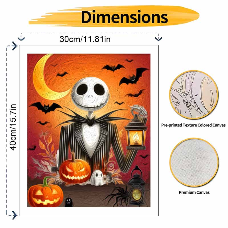 Disney Jack Skellington oil painting handmade painting kit diy home room decoration gift