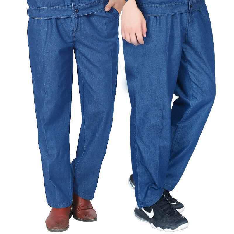 

Мужской летний рабочий костюм: Дышащий, износостойкий деним с топами с коротким/длинным рукавом и брюками для сварочной защиты 175/XL