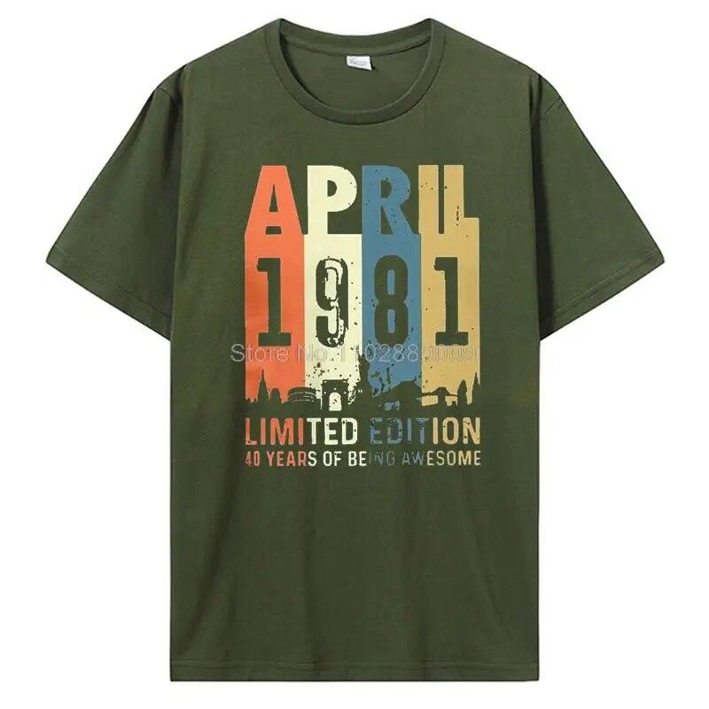 Винтажная футболка Сделано в 1981 году все оригинальные детали футболка на день рождения юбилейная футболка негабаритная одежда унисекс футболки для уличной одежды унисекс L 2228₽