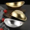 304 Stainless Steel Golden Ingot Bowl Korean Salad Bowl Commercial Dessert Snack Bowl Korean Cuisine Tableware