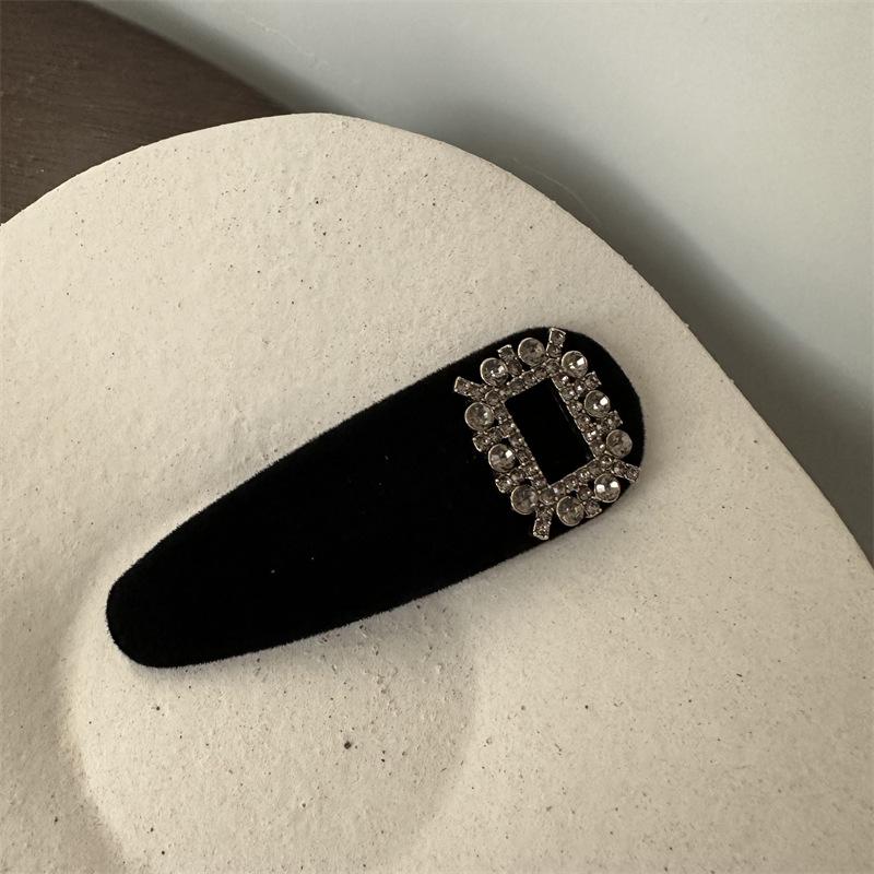 Retro Style Rhinestone Side Hairpin Women's High Level Hairpin Forehead Headwear Autumn and Winter Side Duck Mouth Clip Bb Clip