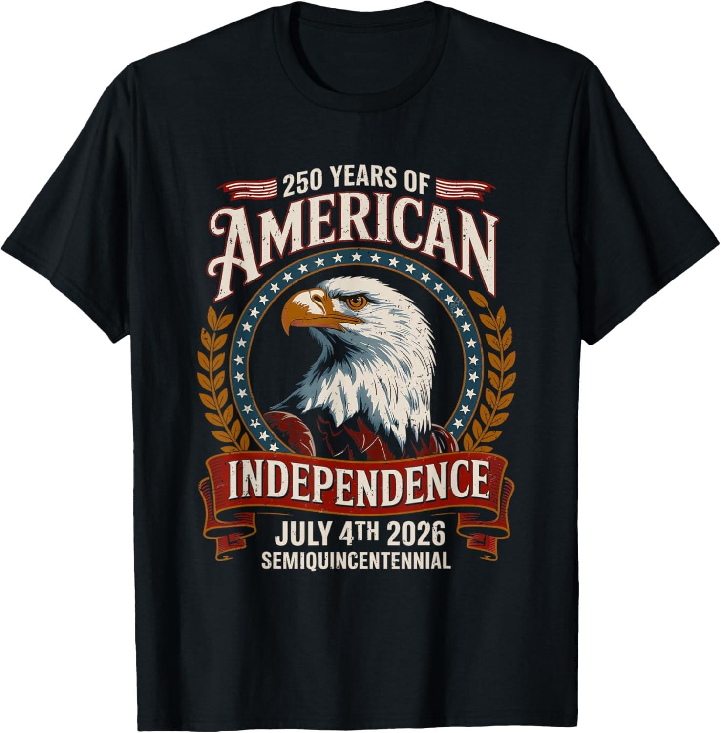 250 Years America Anniversary Independence Day 2026 T-Shirt S to 5XL S разноцветный