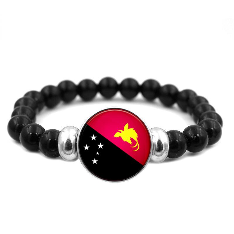 287 Länder Nationalflagge Druckknopf Elastisches Band Perlen Länderflagge Unabhängigkeitstag Perlen Schmuck Perlenarmband