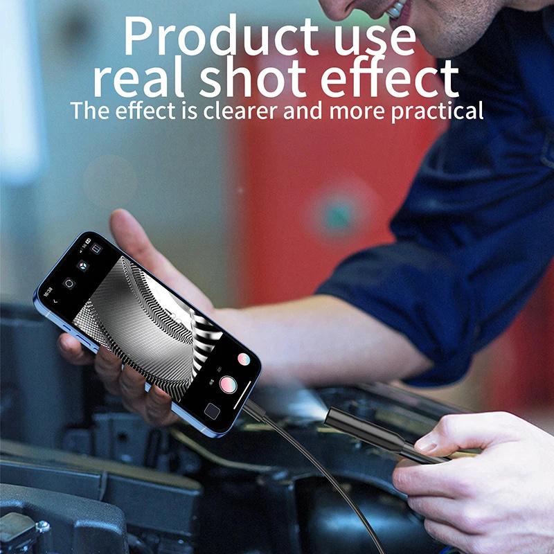 Cameră endoscopică 2.0Mp HD Boroscop cu 8 lumini LED reglabile 8Mm IP68 Cameră de inspecție impermeabilă Suportă sistemul iOS