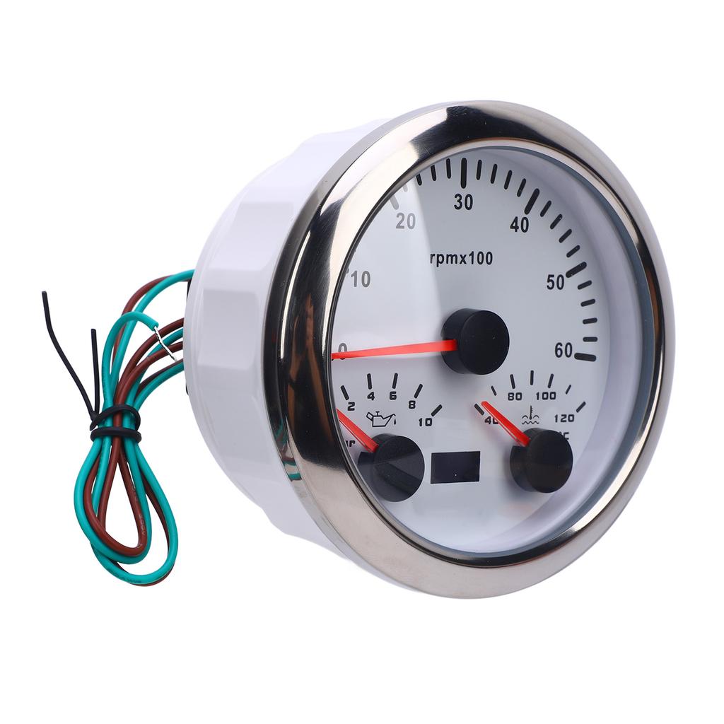 3 In 1 85mm Tachometer   9 to 32V 6000rpm 0 to 10bar Oil Pressure 40 to 120 celsius  Water Temp 7 Color Backlight for Car Boat Truck