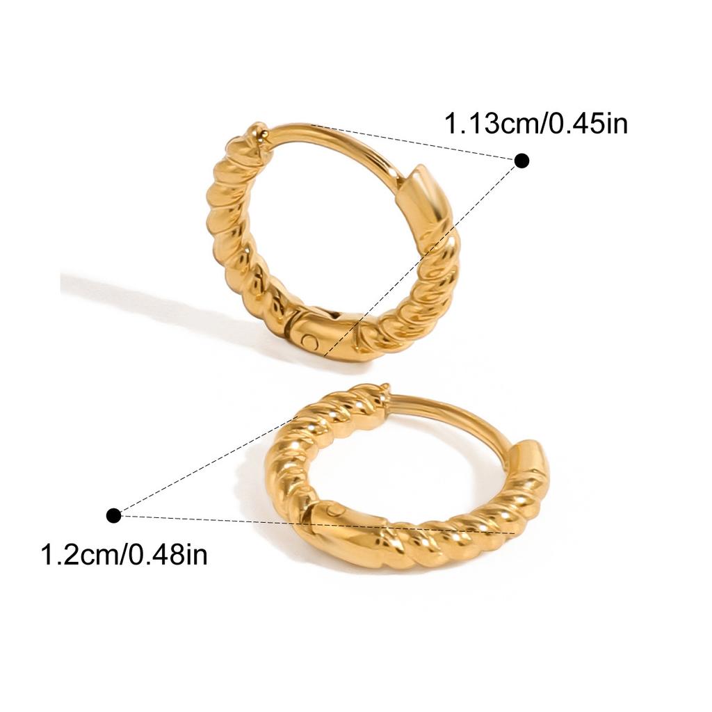 Stylish Unique Stainless Steel Geometric Statement Waterproof Earrings Gold 18 K Plated Trendy Metal Texture Jewelry for Wo