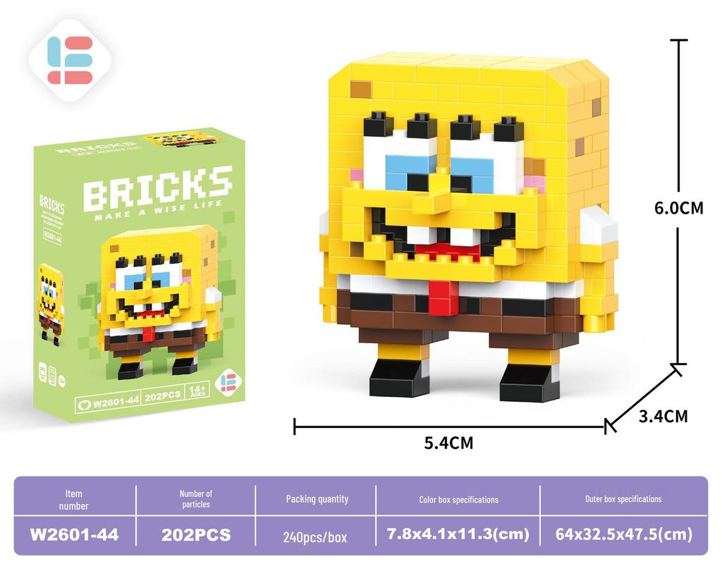 Stavebnice Santa Clause z mikročástic: 60 typů, Slepá krabička kompatibilní s Lego