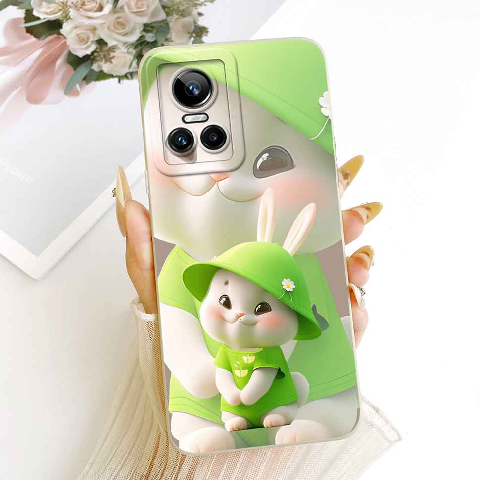 Cover For Realme GT Neo 3 Case RMX3561 Cat Rabbit Cartoon Silicone Shockproof Phone Case For Realme GTNeo Neo 3 Neo3 Back Cover