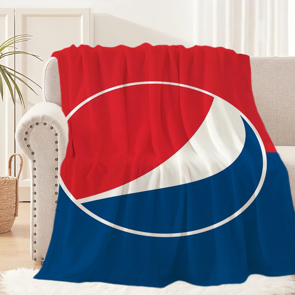 Fashion Art P-pepsi C-cola Logo Blanket Plush Nap Sofa rug for Living Room Warm Office Bedroom Birthday Home Travel Kid Gifts