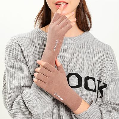 Fingerless Gloves Winter Thicken Warm Touch Screen Gloves Unisex Outdoor Stretch Elastic Warm Gloves