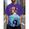 Modisches Herren-Rundhals-Kurzarm-3D-Casual-Farbprint-Casual-Kurzarm-Rundhals-T-Shirt