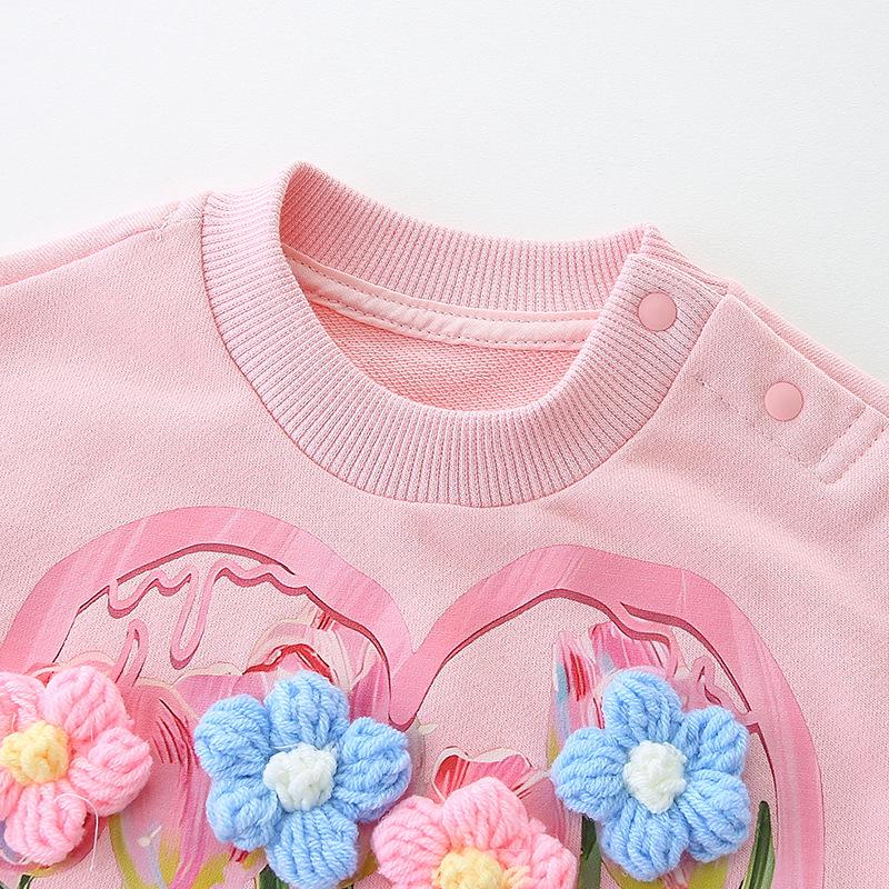 Toddler Girl Cotton Two-Piece: Fashionable Long Sleeve Sweatshirt Set for Spring & Autumn 2025
