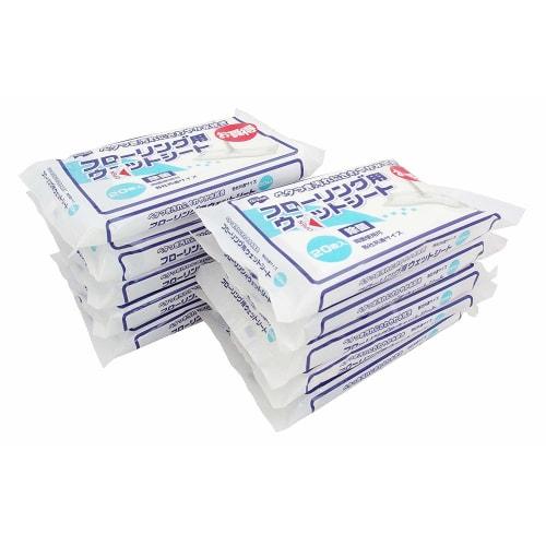 Yamazaki Sangyo Floor Wet Wipes, Bulk Purchase Set, 20 Sheets x 10 Bags, Total 200 Sheets, Product Number 169979
