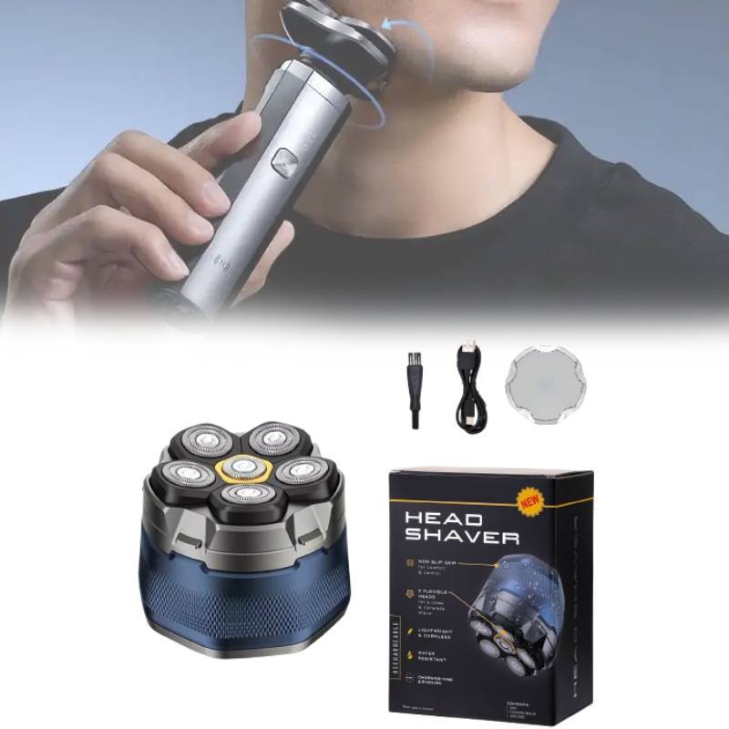 Electric Shaver With Magnetic Rotation Heads Rechargeable For Men Grooming