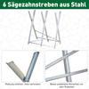 Portable Sawhorse Heavy Duty Steel Adjustable Work Support, Foldable Sawhorse Stand 100 kg Weight Capacity, Silver Tone