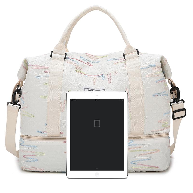 Reisetasche, Aufbewahrungstasche mit großer Kapazität, getrennt für Trocken- und Nasslagerung, Schwimm- und Sporttasche mit getrennten Schuhtaschen