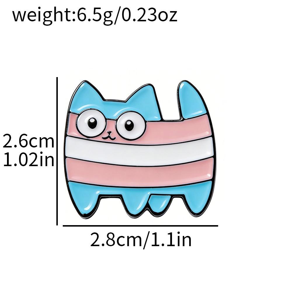 Cartoon Creative Personality Rainbow Kitten Alloy Brooch Cat Cat Cat Metal Badge Clothes Bag Decoration