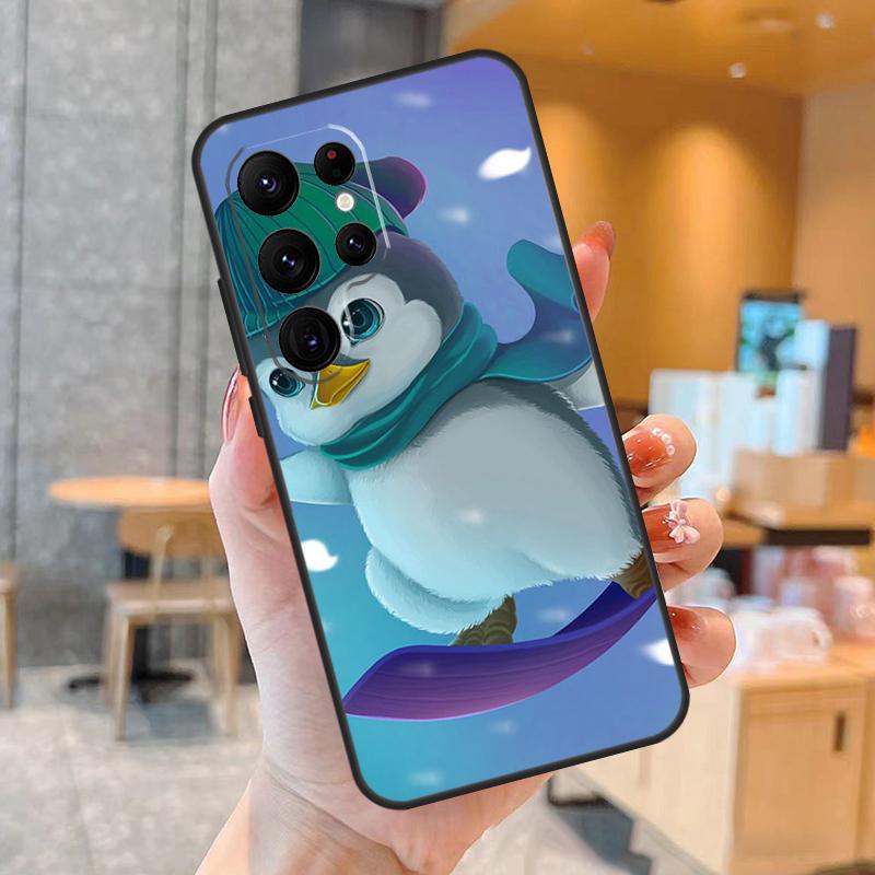 Cute Cartoon Penguin Phone Case For Samsung Galaxy S25 S23 S22 S21 S20 S24 Ultra S9 S10 Plus S25 FE Back Cover