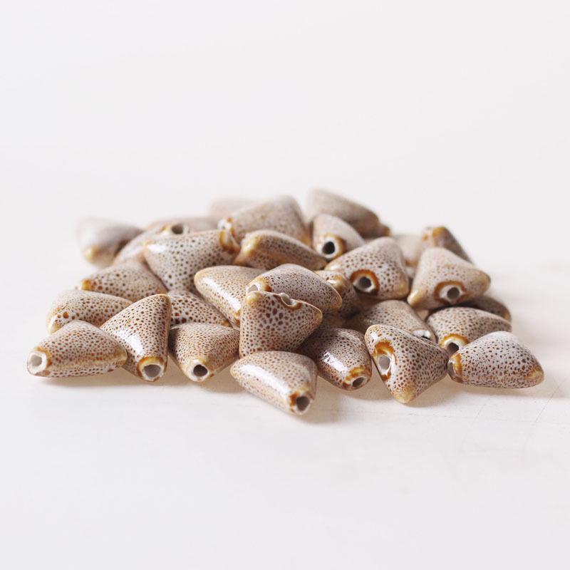 Floral Glaze Triangle Beads 16mm - Irregular Loose Beads for Bracelets