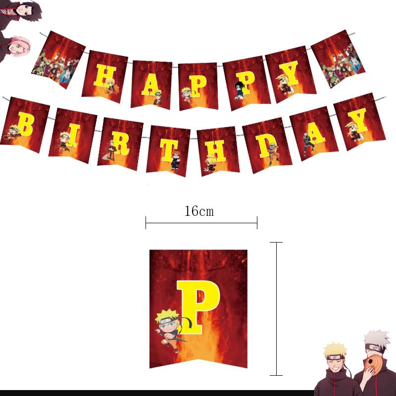 Naruto Dekorace Kreslené Narozeninové Deco Čelenka Party Suvenýry Batoh Plakát Jednorázové Party Nádobí Ubrus Talíře Hrníčky