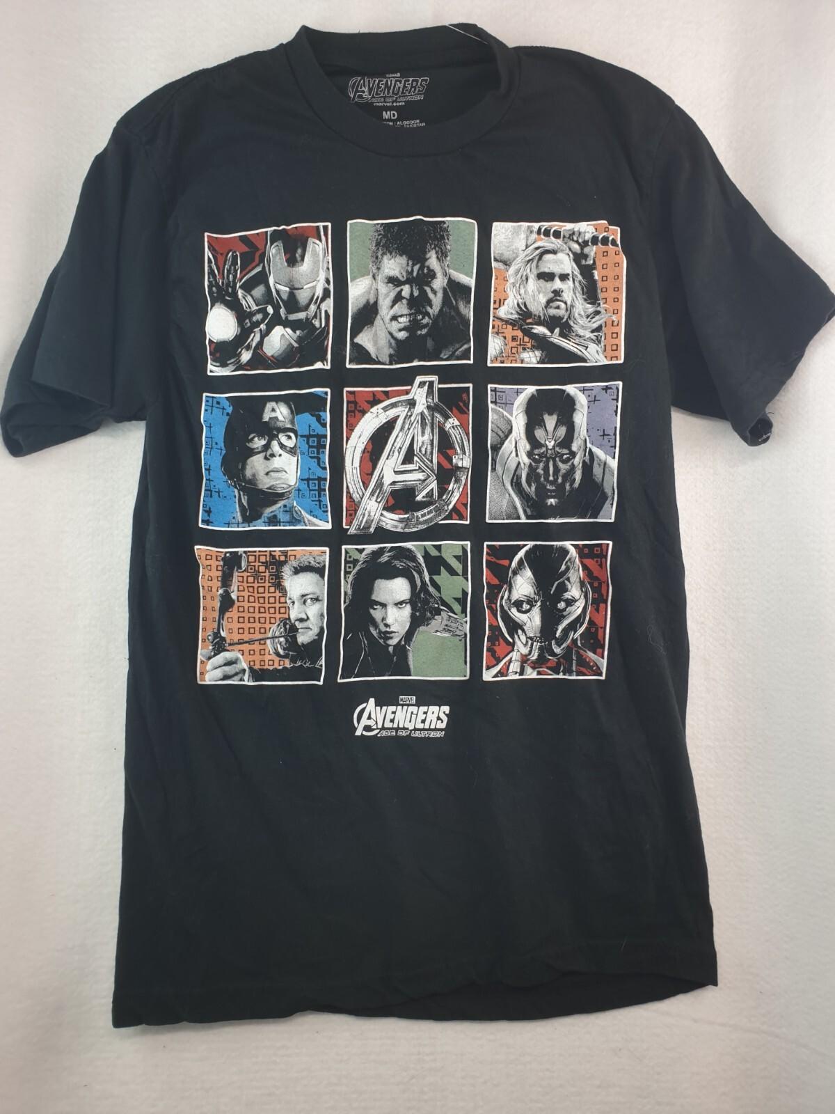 Marvel Avengers-Age of Ultron Mens Short Sleeve Black Shirt Size Medium S