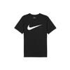 Camiseta de Tricô de Manga Curta com Gola Careca e Estampa do Logotipo Swoosh Masculina Tops Preto DB5858-010
