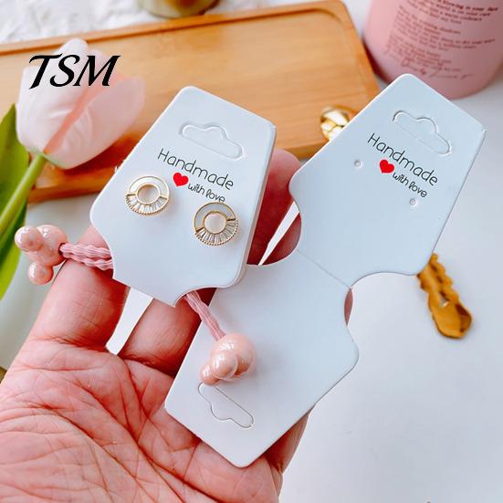 Necklace Packaging Cards 100/200 Pcs Bracelet Display Self-Adhesive Jewelry Selling Card Kraft Paper Tags Keychain Hanging Displays for Chokers