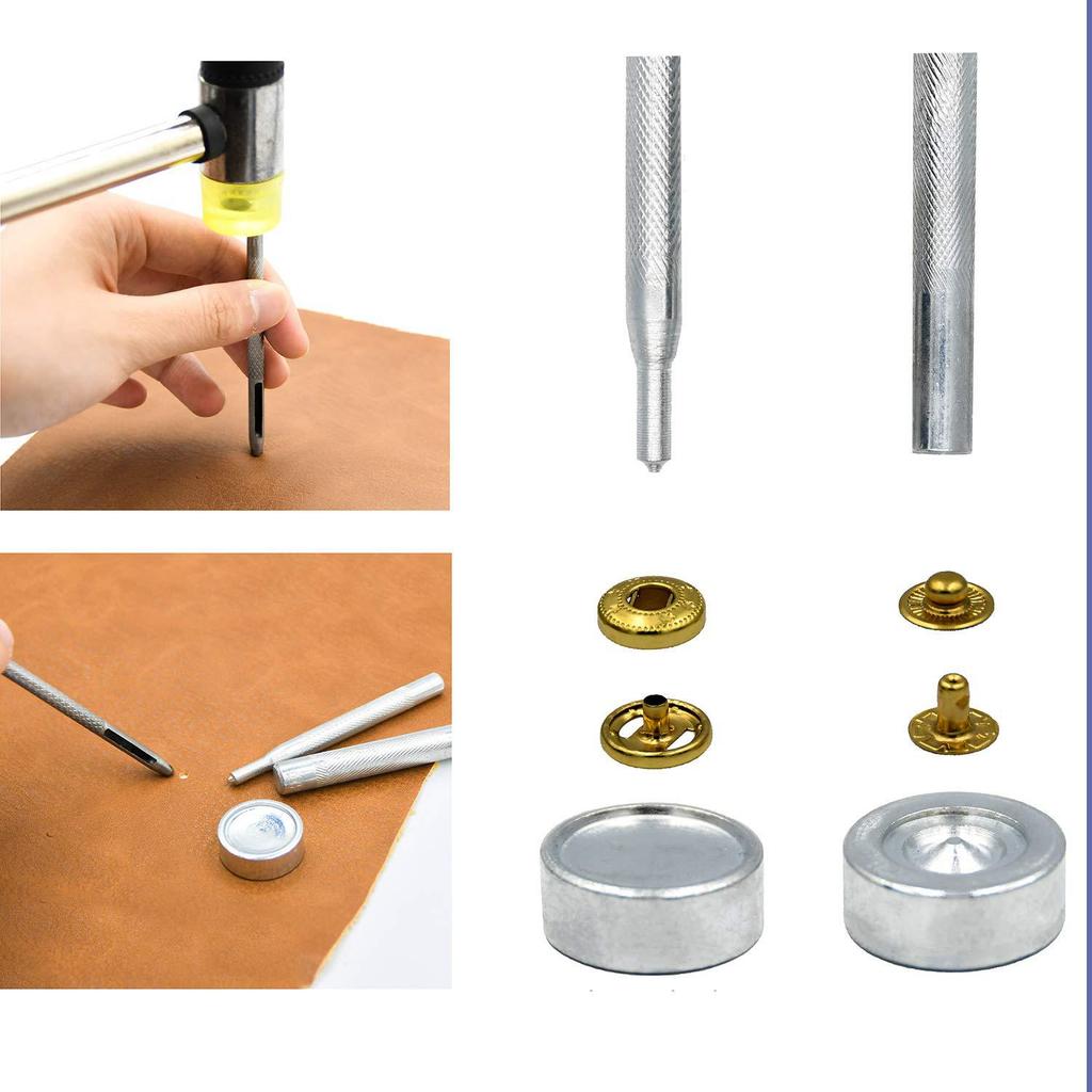 Snap Fasteners Kit 12.5Mm Metal Snap Buttons For Clothing Craft Bag Shoes Collar Belt Jeans Perfect Fit Adjust Button Diy Tailor