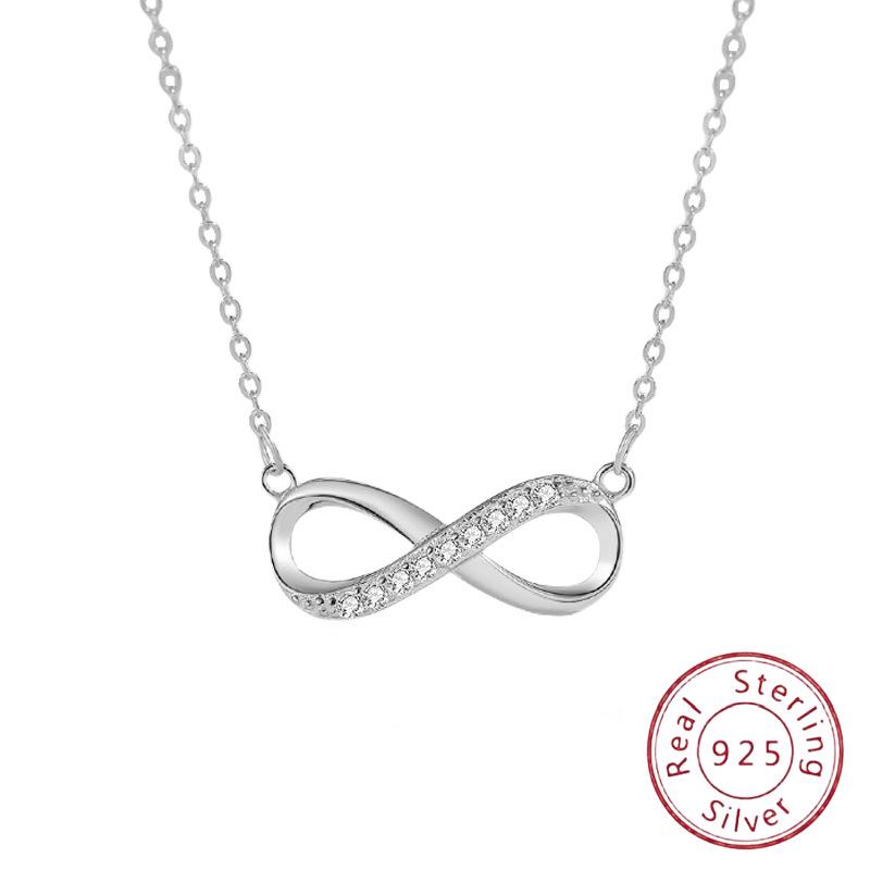 

Elegant Women s S925 Sterling Silver Necklace with Niche Diamond-Set Chain, Non-Fading European & American Style. 925 Sterling Silver