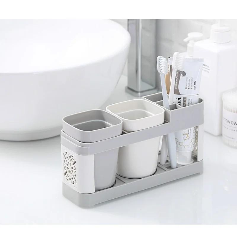 Multifunctional Toothbrush Holder Punch-free Brush Set Tooth Cup Holder Tooth Vertical Cup Holder Storage Rack