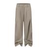Japanese Retro Pleated Loose Wide Leg Trousers Unisex Casual Pants With Pocket Detail