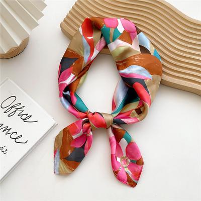 70*70cm Seidensatin Haartuch Damen Taschentuch Bedruckt Damen Quadratisches Kopftuch Bandana Kleiner Nackenschal Hijab Dame Mädchen