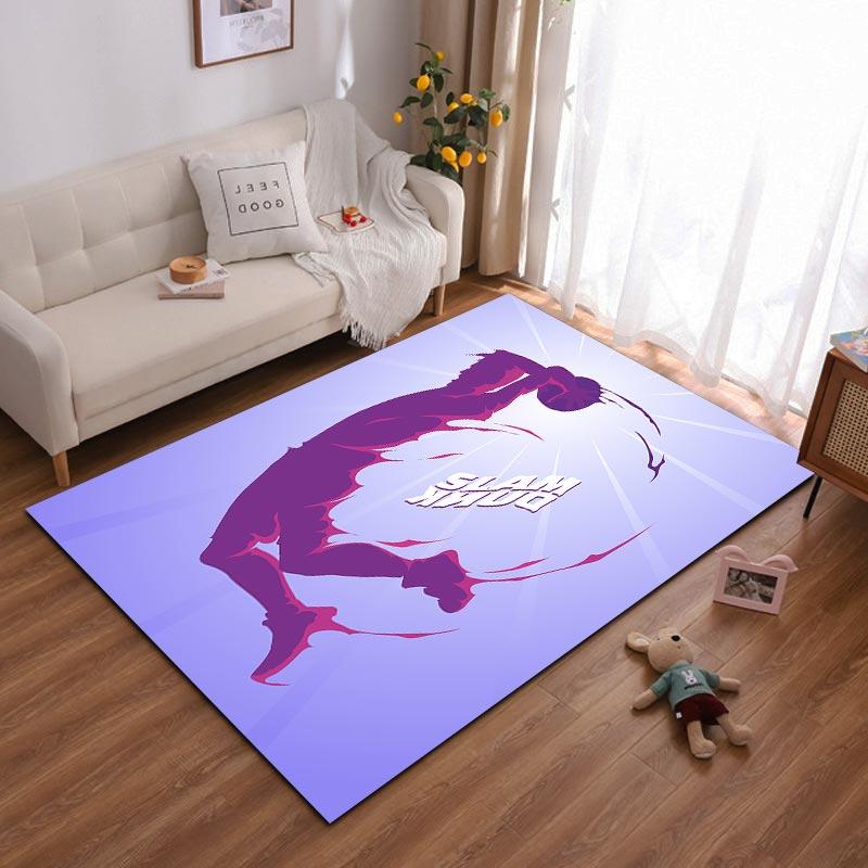 

Purple Basketball Slam Dunk Carpet with Dynamic Athlete Silhouette Design Suitable for use as an anti-slip for living room bedroom sofas 40x60cm( 15x23in )