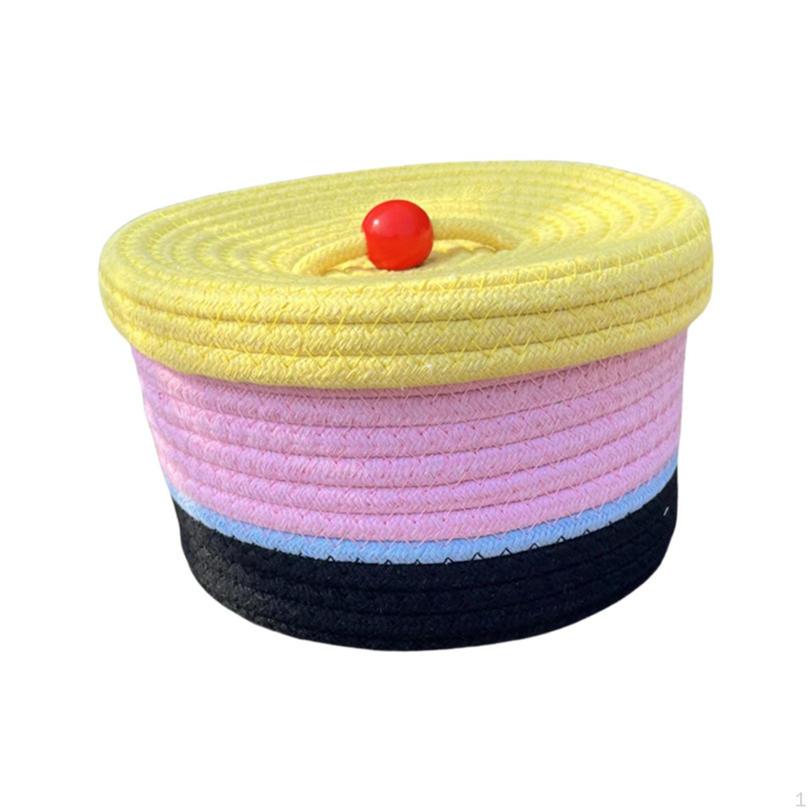 

Хлопковая веревка, корзина для косметики, домашний декор, милый органайзер для хранения игрушек для ресторана, общежития Yellow Cover