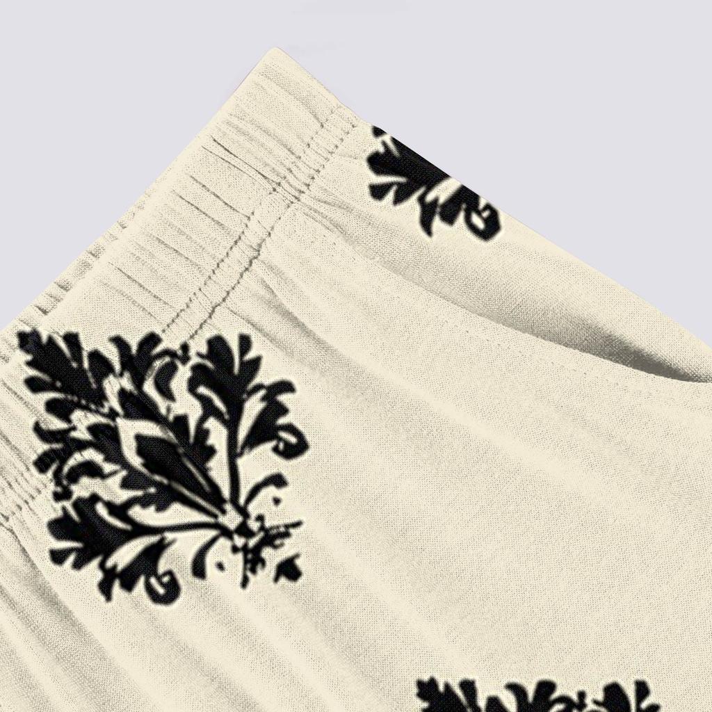 Women's High Waist  Printed Casual Trousers Workout Pants 3/4 Pants