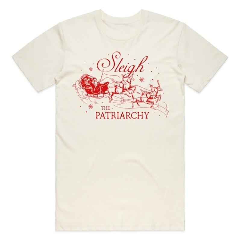 Sleigh The Patriarchy Christmas TShirt Tee Top Xmas Gift Unisex Womens Fashion Graphic T Shirts Aesthetic Clothes Yk Top Tee