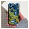 Waterfall nature Trees ship Phone Case For Apple iPhone 15,14,13,12,11,Pro,X,XS,Max,XR,Plus,Mini Soft Black Cover