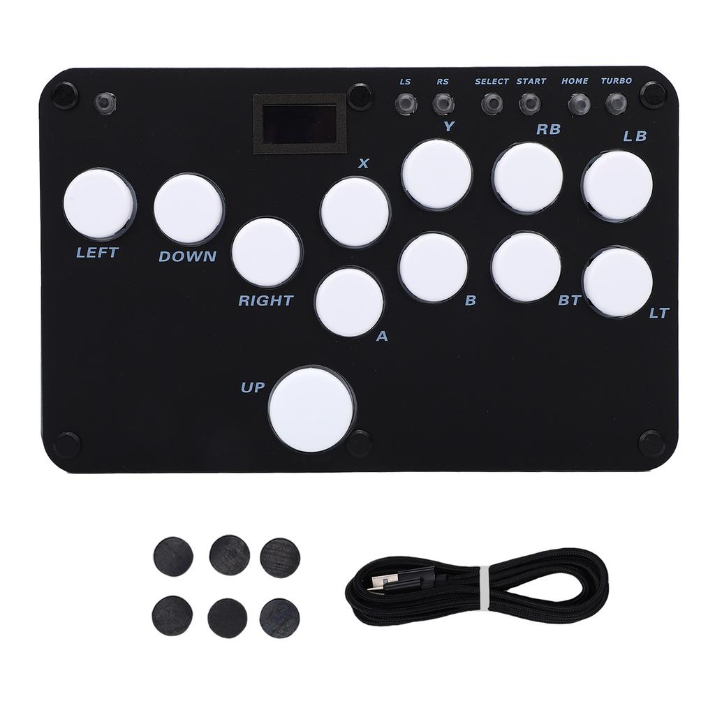 Fight Stick Fit for PS3 Game Console 12 Keys RGB Light Effects Low Latency Hot Swappable Fighting Game Controller