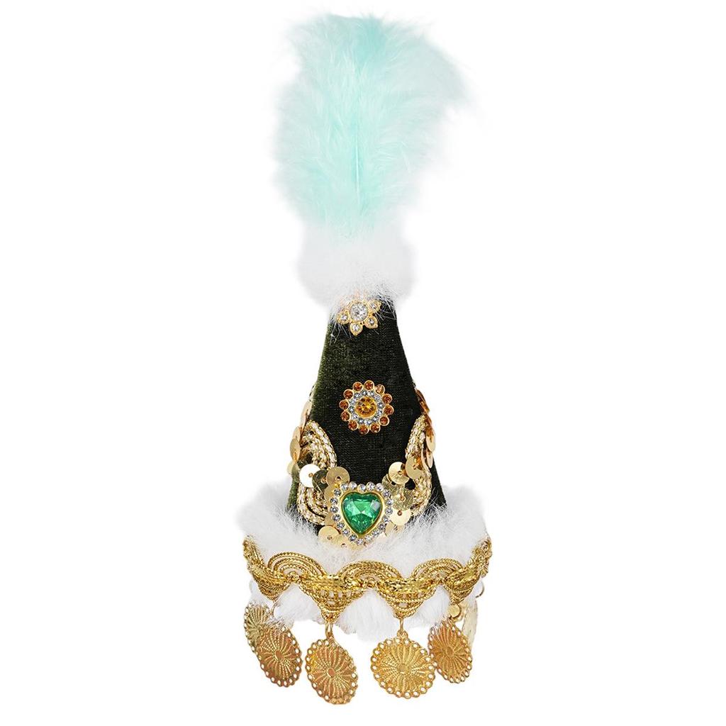 Xinjiang Lamb Hat: Rhinestone-Inlaid Triangle Cartoon Ethnic-Style Accessory for Tourism Wear