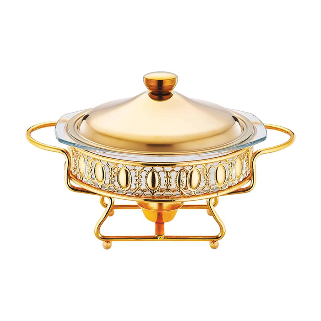 Buffet Food Warmer 2L Stable Portable with Handle Round Pan for Events And