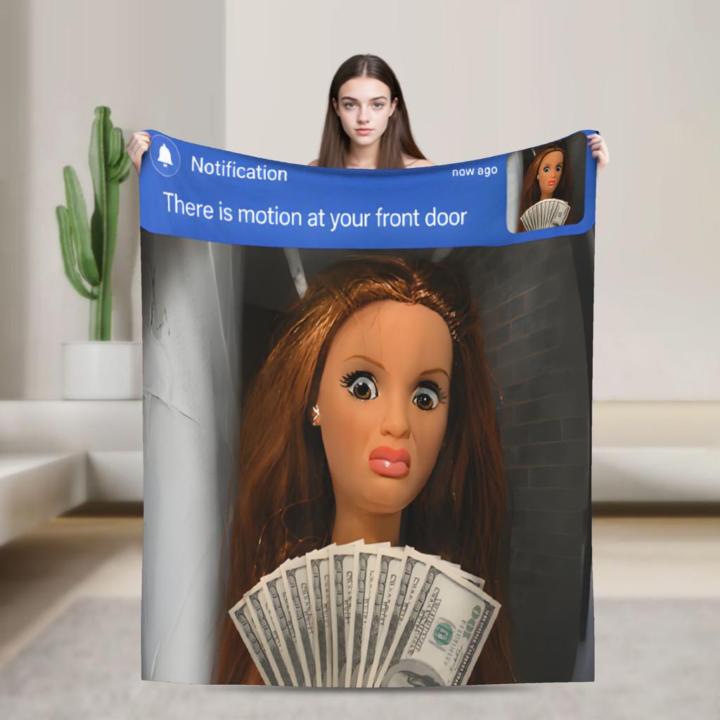 Stylish There is Motion at Your Front Door Neegy Funky Ehh Meme  Blankets Thin Coral Fleece Plush  Cozy Throw Blanket Machine
