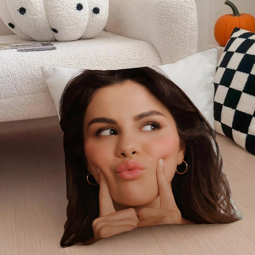 S-Selena Gomez Kissenbezug Leinen Kissenhülle Weich Atmungsaktiv Schutz Couch Zimmer Dekoration