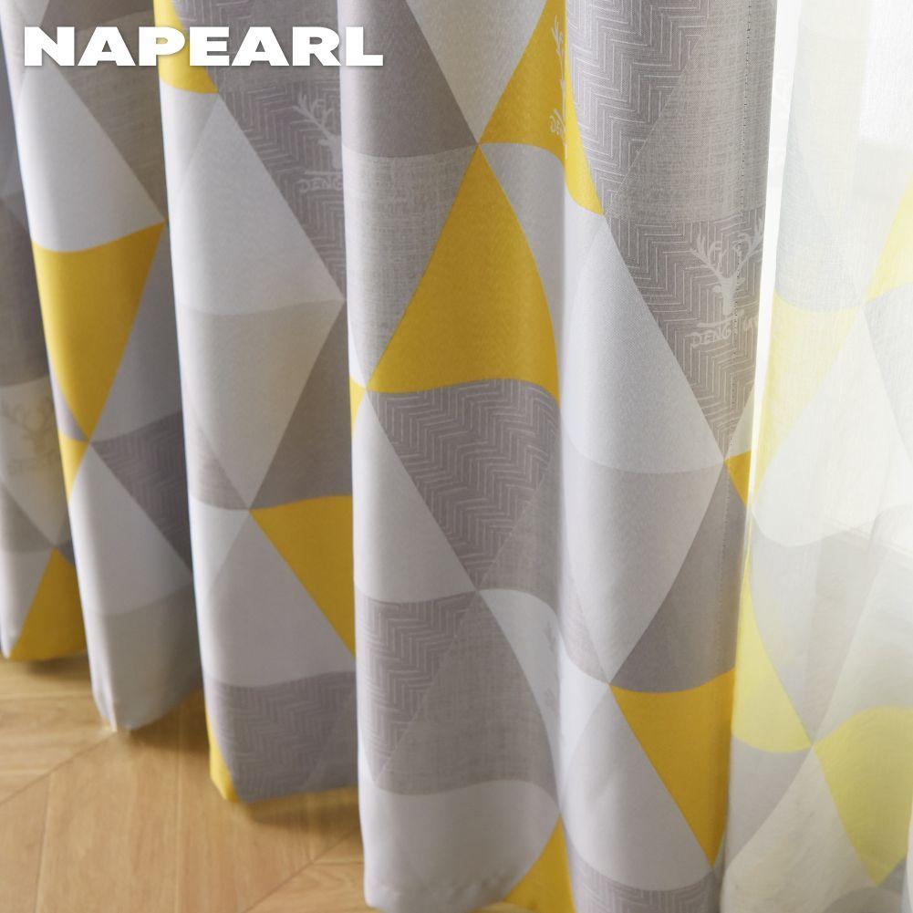 1PC NAPEARL Geometric Ins Style Blackout Curtains Modern Minimalist Thick Curtains for Bedroom Living Room Balcony Window for Home Decor