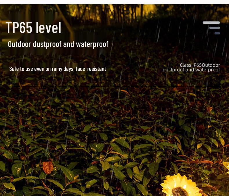 Sonnenblumen Solar-LED Hofblumenlicht - Wasserdichte Außenbeleuchtung für Garten und Rasen