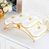 Elegant Compartmentalized Fruit & Snack Display Plate for Living Room & Tea Time