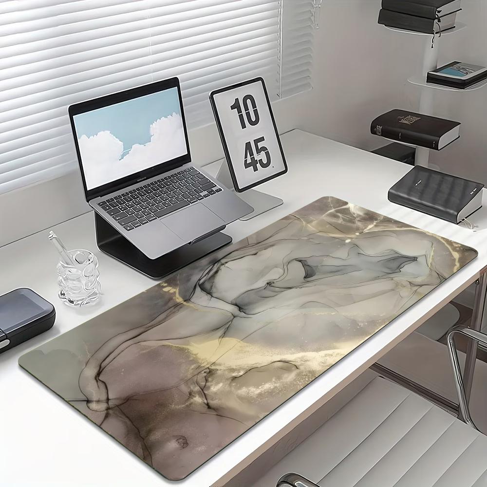 Large Marble Gold Vein Gaming Mouse Pad NonSlip Rubber Desk Mat Lock Edge Keyboard Mat Hd Print For Laptop Pc Office Gamers