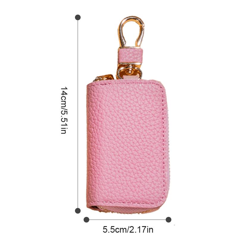 Pu Key Pouch Zipper Key Holder Organizer Car Key Bag Keychain Wallet Simple Key Case Bag Men Women Car Key Protect Cover
