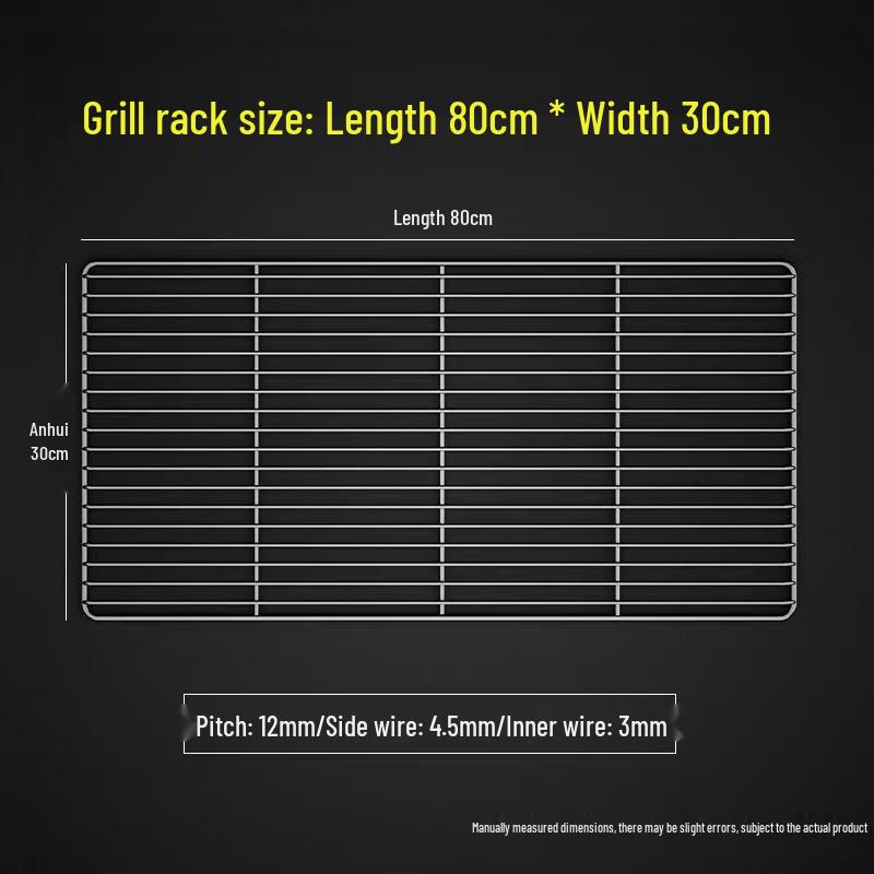 Rectangular 304 Stainless Steel BBQ Grill Net with Legs – Ideal for Draining Water & Oil, Oven Drying & Baking.