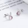 925 Sterling Silver Cute Rabbit Thread Stud Earrings For Women Kids Simple Ins Ear Wedding Party Jewelry Gift Female Pendientes
